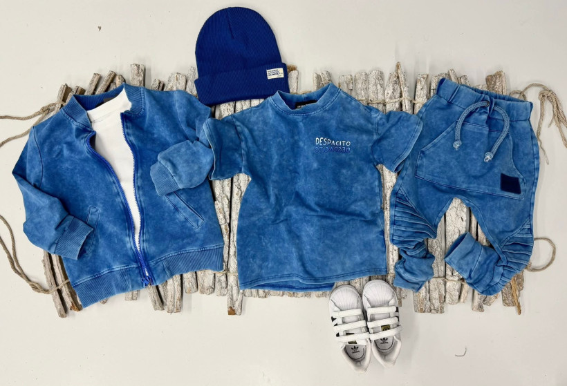 T-SHIRT DEKATYZOWANY OMBRE NIEBIESKI DESPACITO