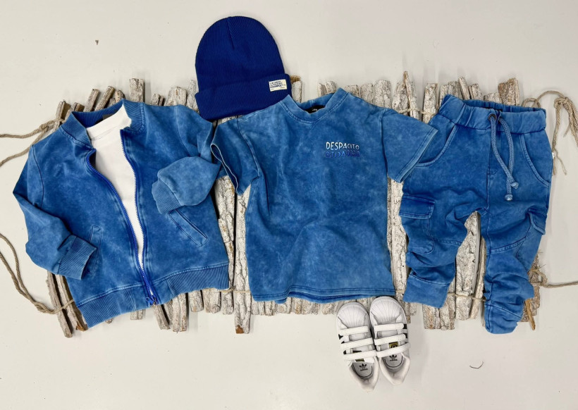 SPODNIE DEKATYZOWANE CARGO NIEBIESKIE DESPACITO