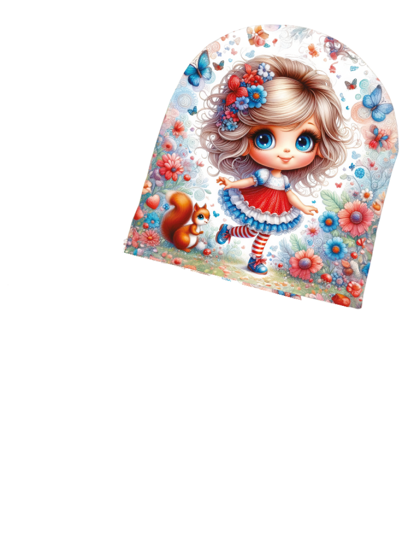 Czapka full print Dziewczynka Wiewiórka