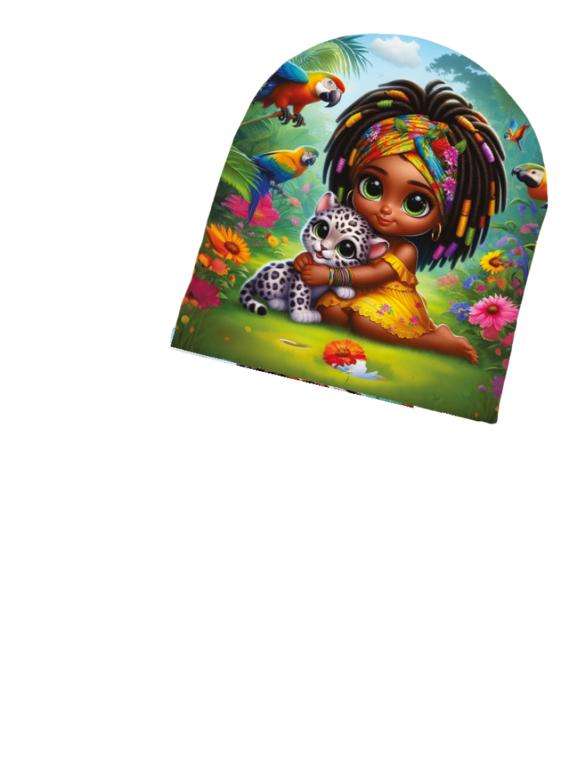 Czapka full print  Dziewczynka dredy gepart