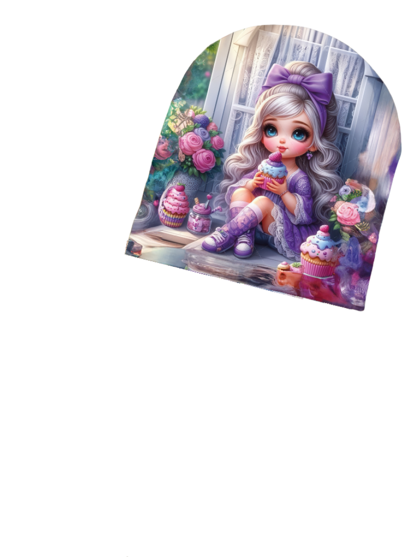 Czapka full print  Dziewczynka babeczka 