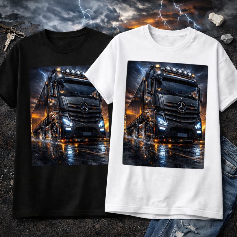 ZA T-shirt CZARNY - tir błyskawice