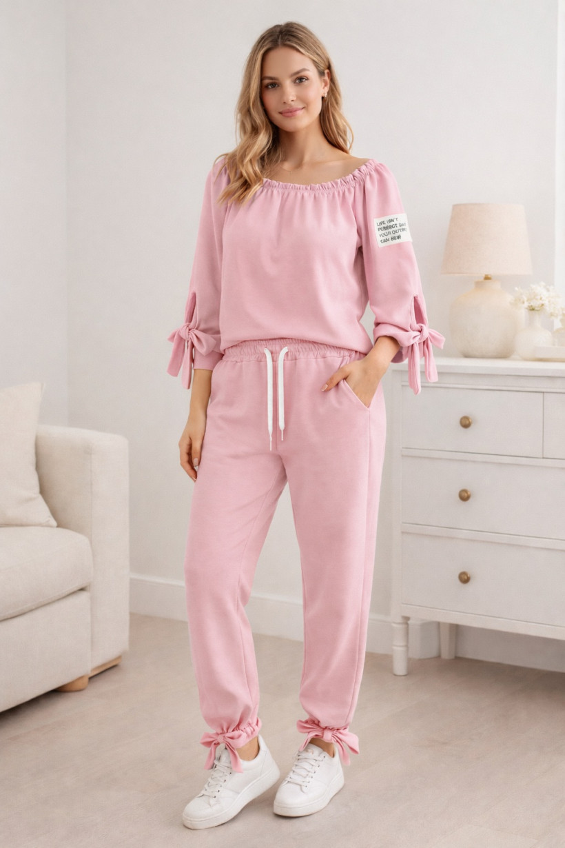 Komplet masełko kokarda różowy