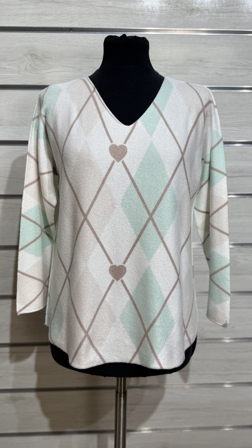 CAMISOLA MALHA ESTAMPA LOSANGOS