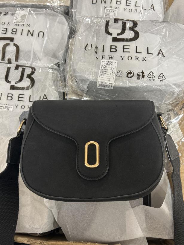 NAJLEPSZA- torebka czarna unibella podkowa ze złotym elementem 