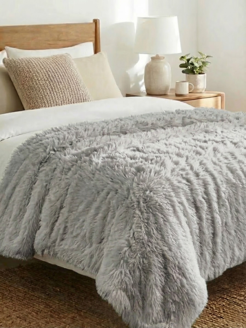 Narzuta włochacz 220x240 - szary