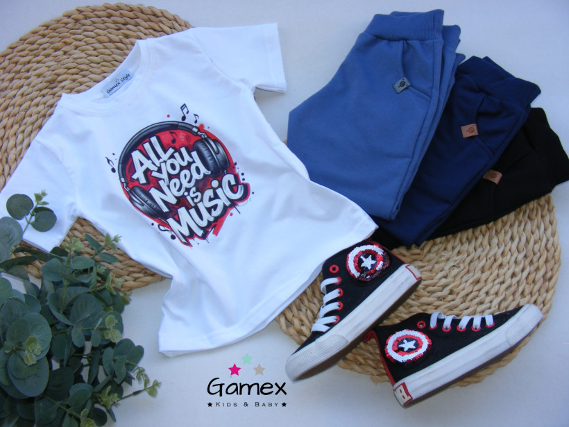 T-SHIRT BIAŁY MUSIC GAMEX