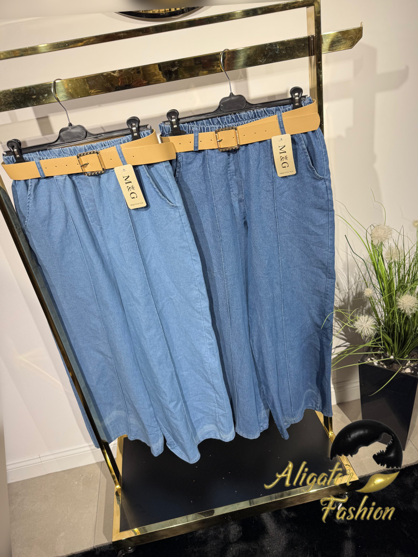Spodnie jeans cienki kant