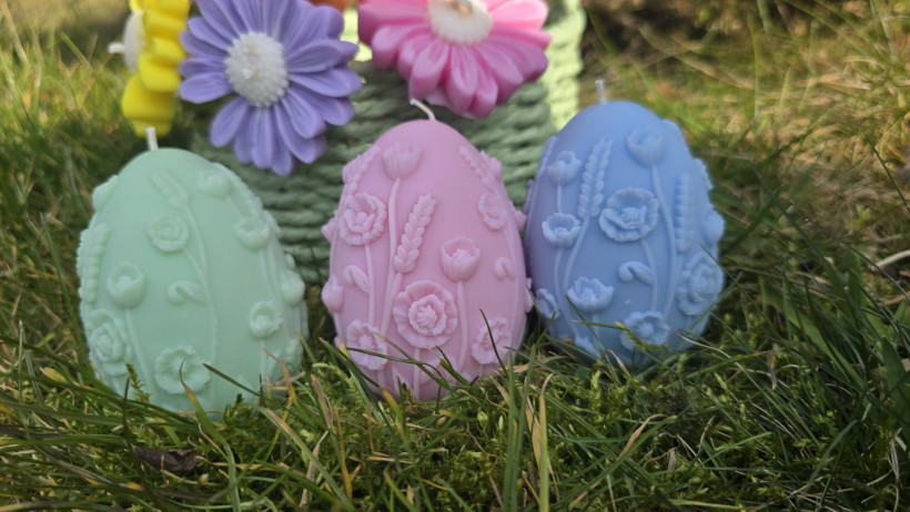 Jajo wzór kwiaty Świeca sojowa