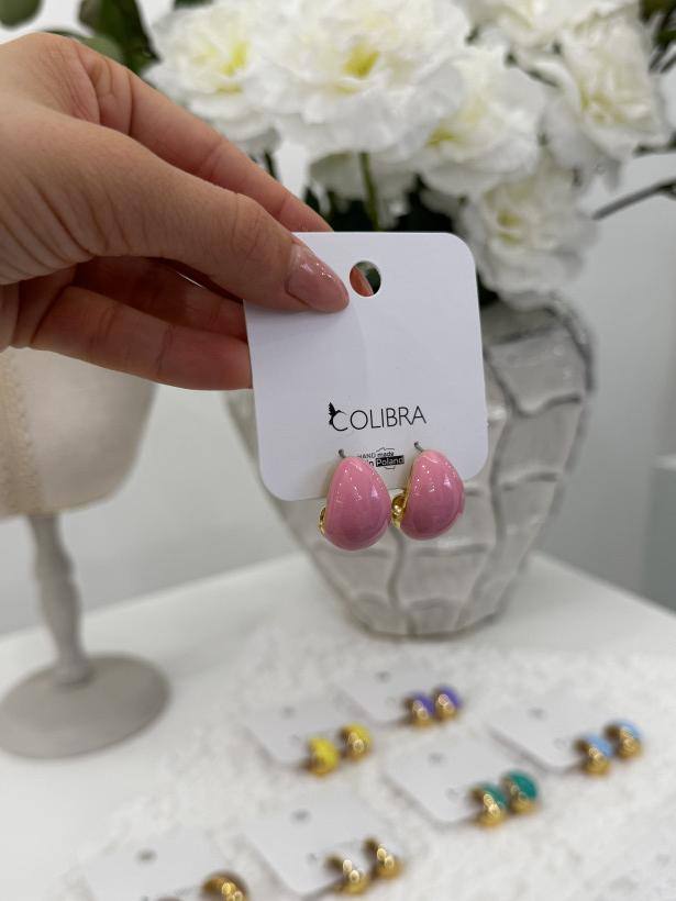 kolczyki COLIBRA retro - RÓŻ