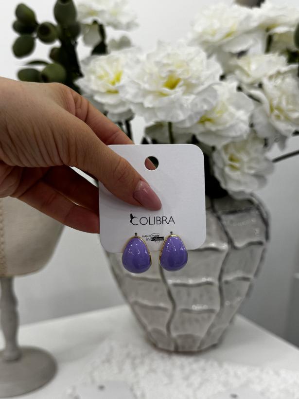 kolczyki COLIBRA retro - LILA