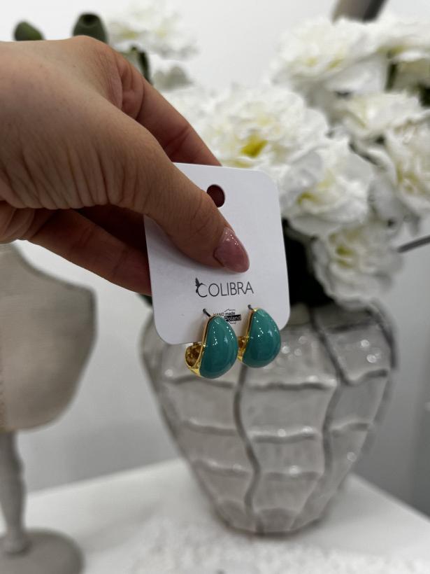 kolczyki COLIBRA retro - MIĘTA