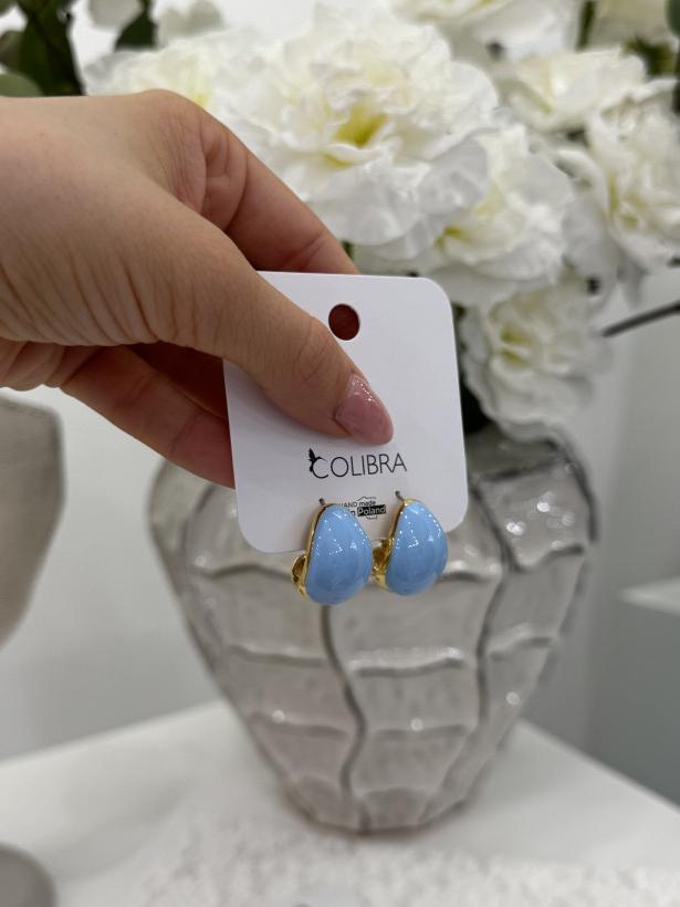 kolczyki COLIBRA retro - BŁĘKIT