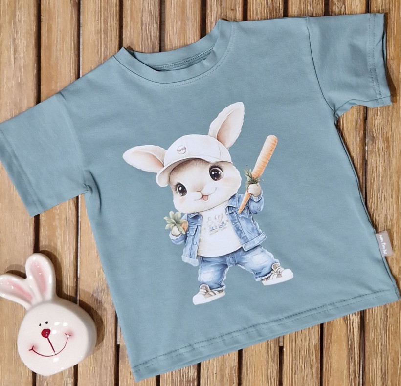 T-SHIRT MIĘTOWY KRÓLIK  MAM TEN LUZ