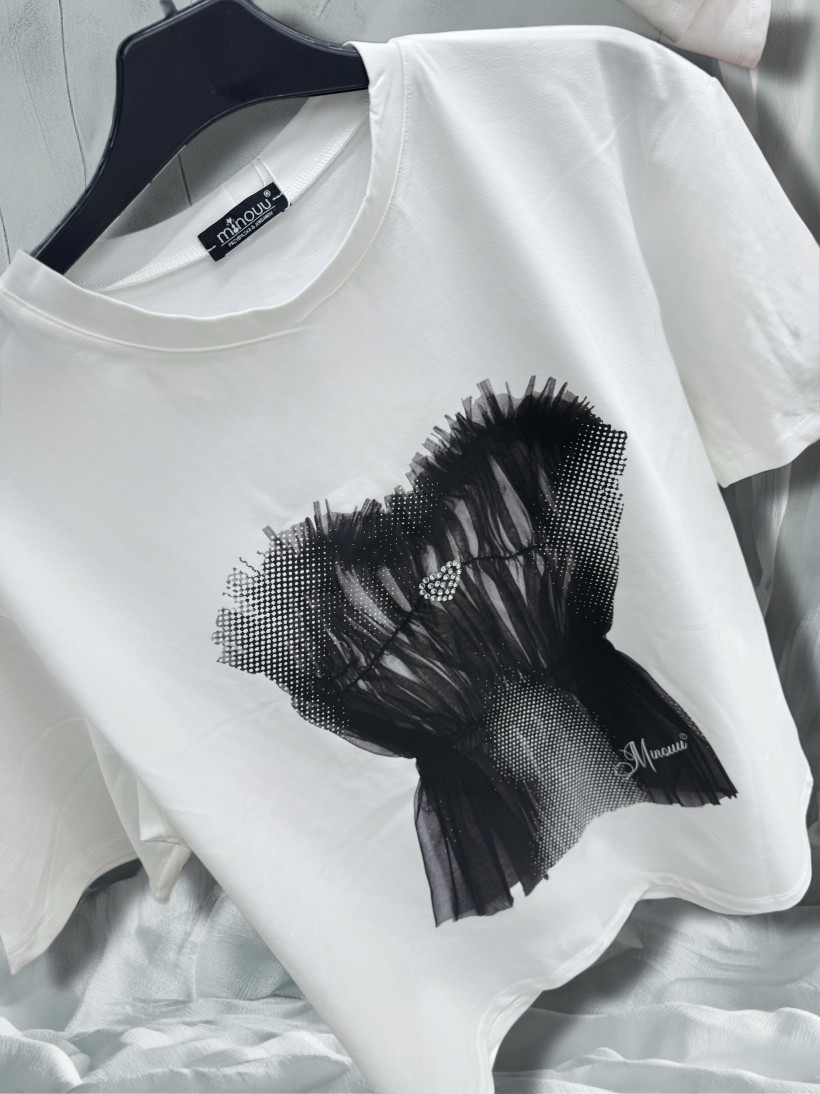 T-shirt premium ‘Gorset- Tiulowa sukieneczka’ Minouu 