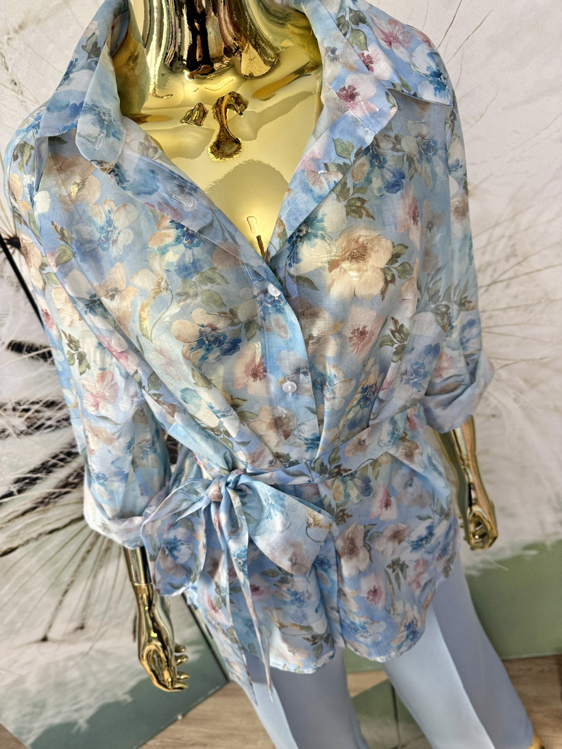 Koszula z paskiem/krawatem ‘ Flowers’ Minouu