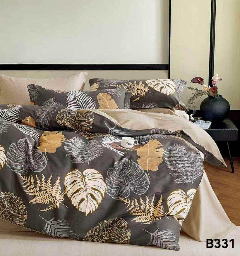 Komplet pościeli B331 popielata w monstery