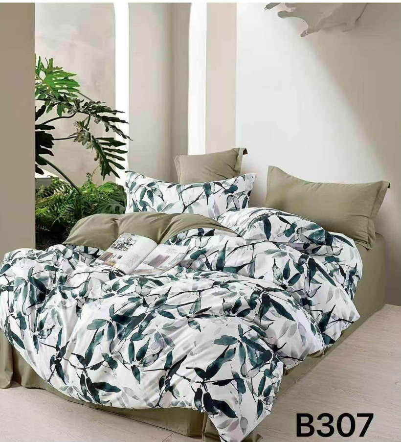 Komplet pościeli B307 butelkowe liście