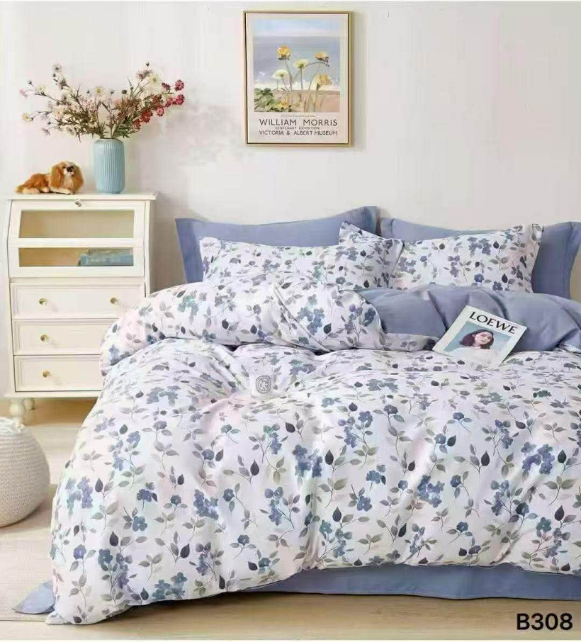 Komplet pościeli B308 jeansowe kwiatuszki