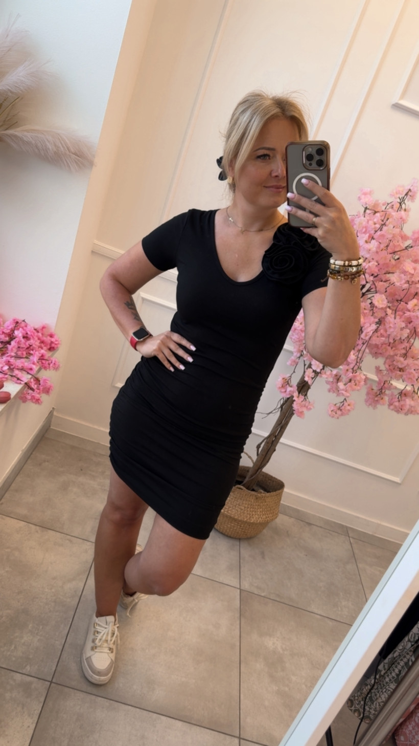 Sukienka prążek kwiaty 14529