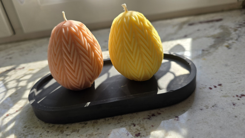 Jajo wzó linie świeca sojowa świeta wielkanocne 