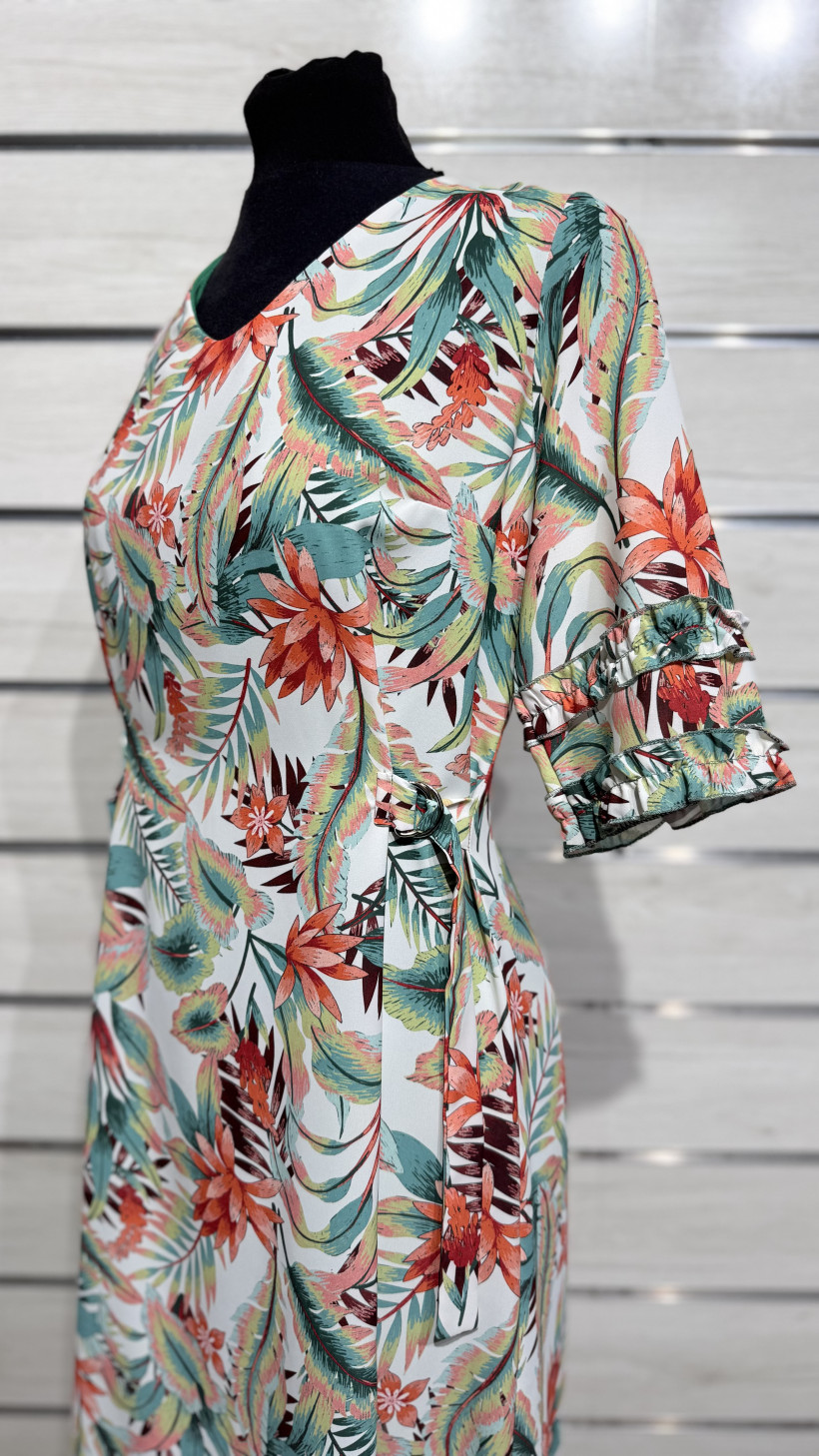 VESTIDO FLORAL AJUSTES LATERAIS