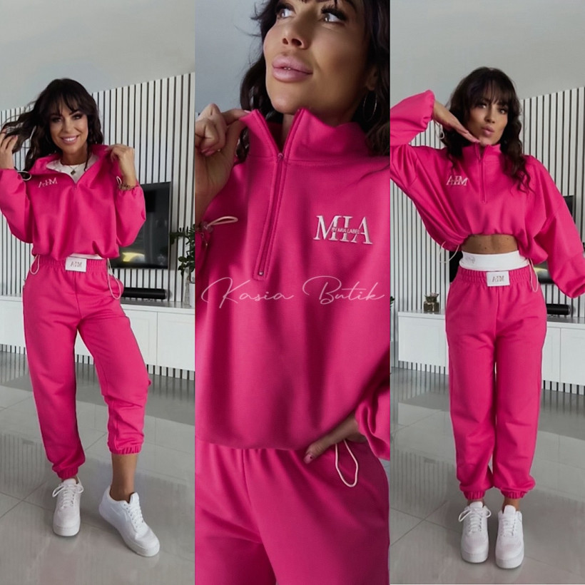 Dres Bawełniany By Mia Label Fuksja