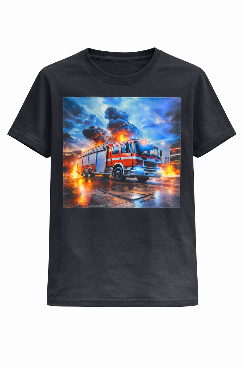 T-shirt migający straż czarny