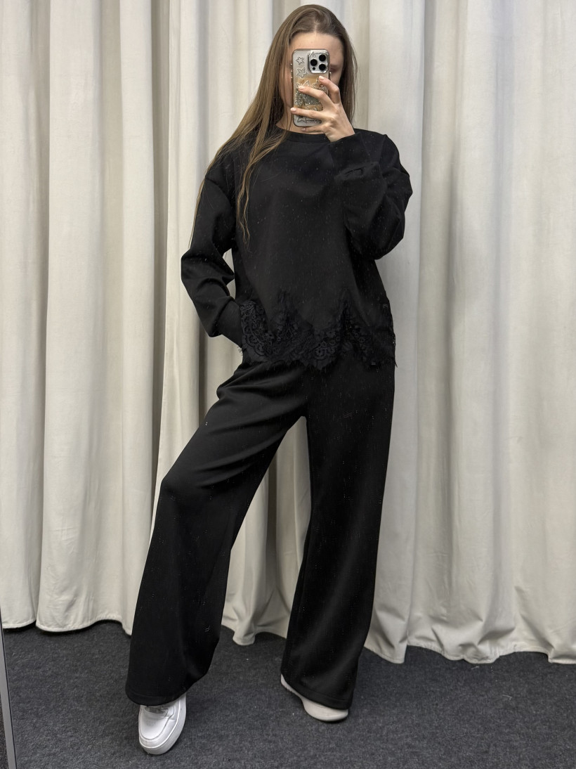 Dres masełko z koronką czarny 