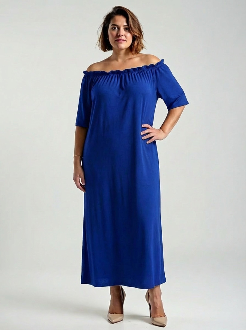 ✨ Hiszpanka plus size długa sukienka z wiskozy -kolory