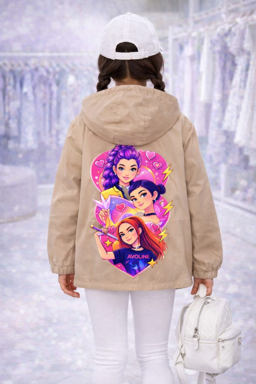 Z Kurtka DK-0139-BEŻ -K-Pop demon