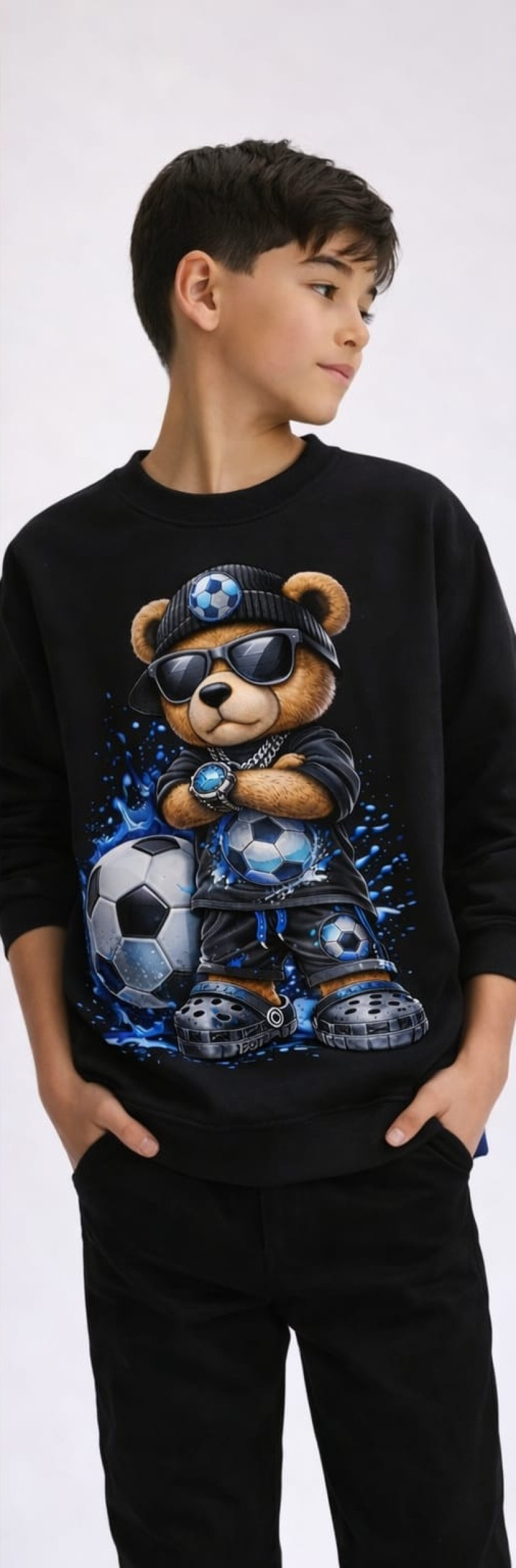 ZA BLUZA Czarny -Miś z piłką