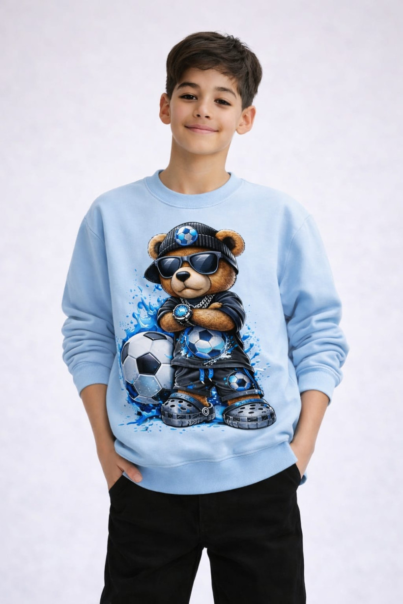 ZA BLUZA BŁĘKIT - Miś z piłką