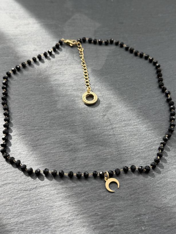 By o la la..! naszyjnik z koralików z księżycem