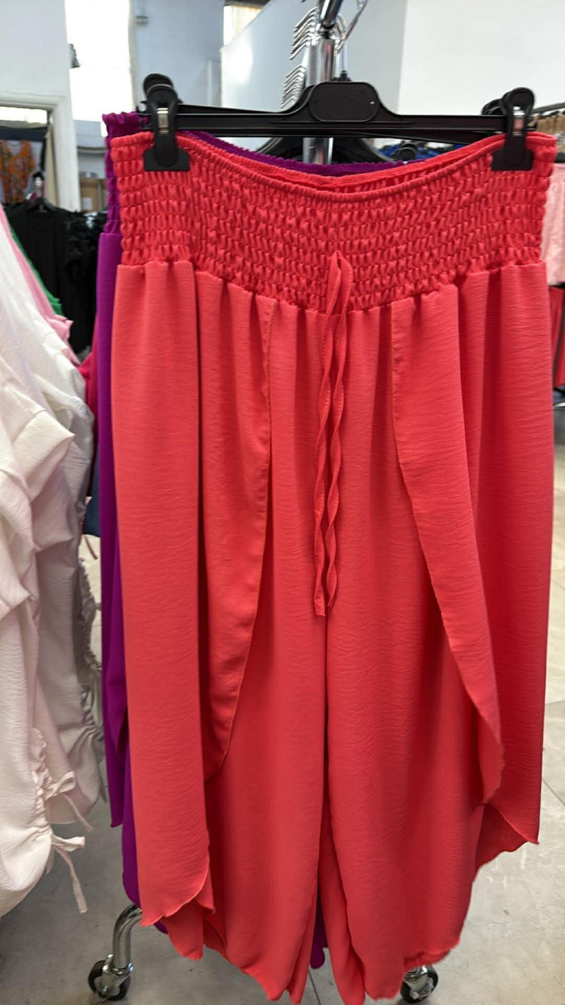 Italia nr.11 - Spodnie jednokolorowe alladynki - 661713 - koral