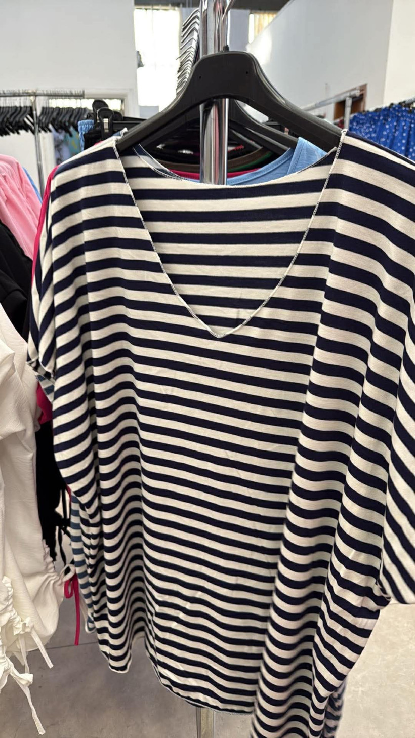 Italia nr.11 - Bluzka w paski - 5742 - granat