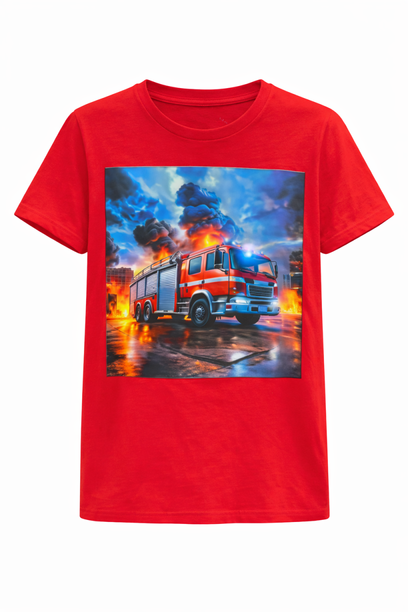 T-shirt migający straż  czerwony