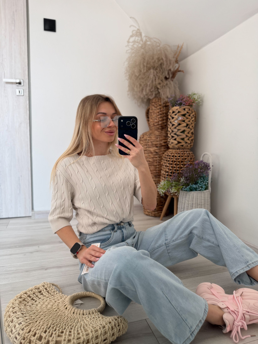 Sweterek warkocz krótki FLORA