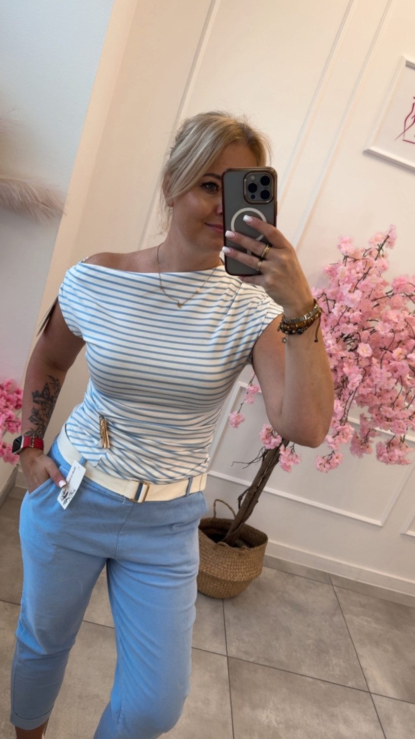 Bluzka paski złota ozdoba 14549