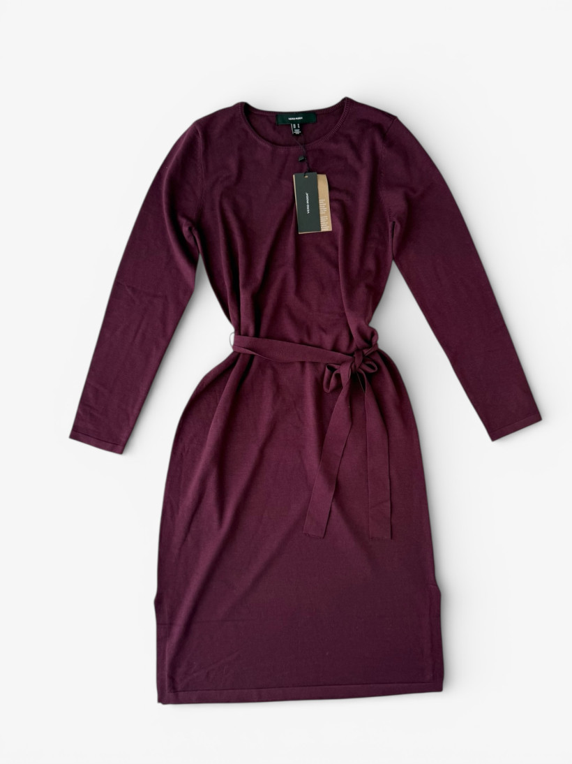 Bordowa sukienka midi | Vero Moda | (M)