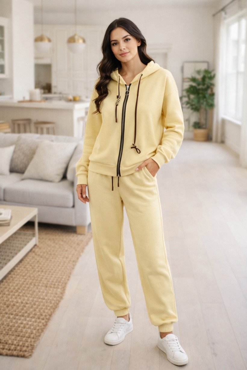 Komplet bluza spodnie żółty