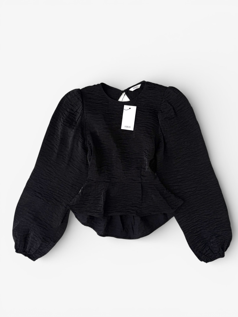 Czarna bluzka z baskinką | Envii | (XXS/XS/ S)