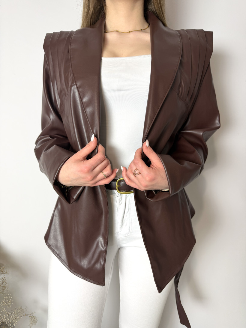 Kurtka 414 ramoneska ekoskรณra, usztywnienie na ramionach