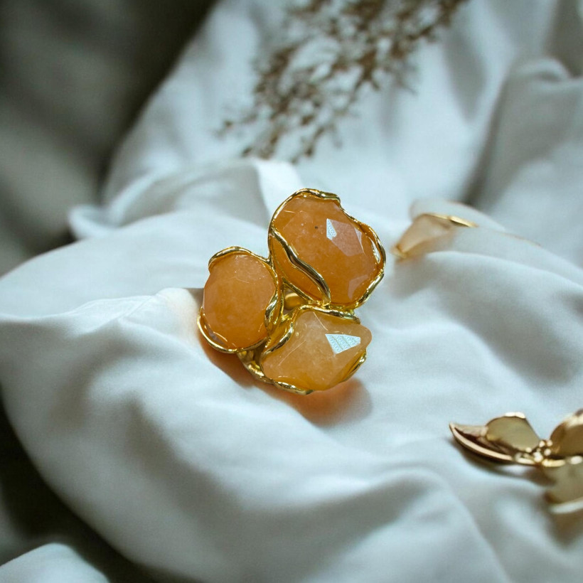 Bague aventurine orange 