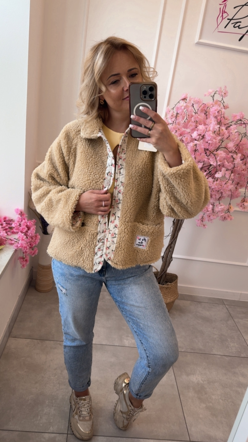 Kurtka baranek kwiaty 14567