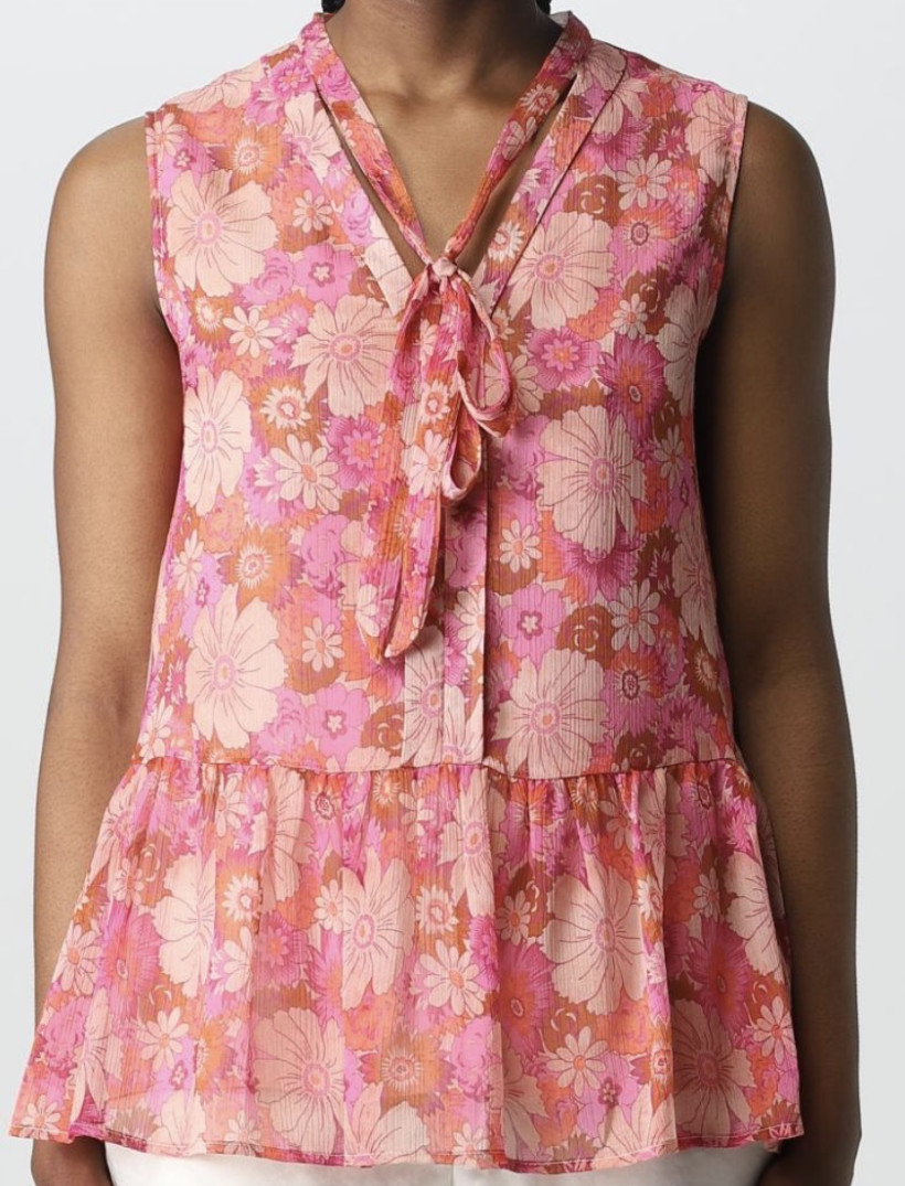 Bluzka Liu Jo WA3328 T3337 kwiaty różowa