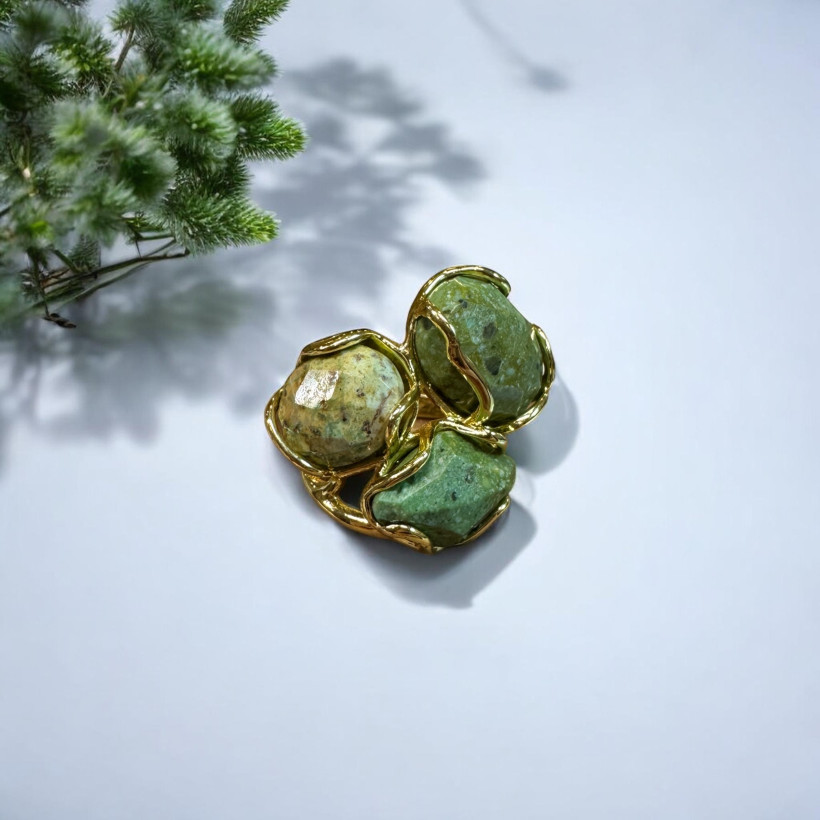 Bague turquoise africaine or