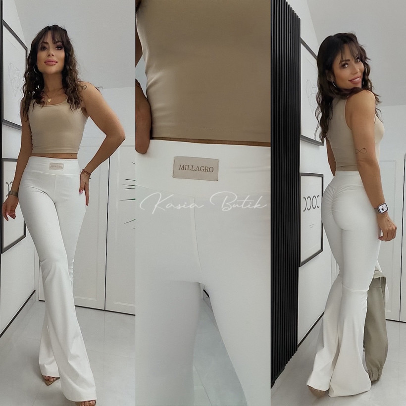 Legginsy Modelujące Dzwony Push Up Millagro Białe