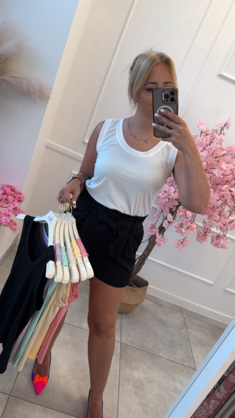 Top prążek szerokie ramiączka 14566