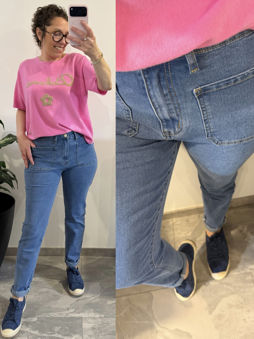 jeans slim poche devant 